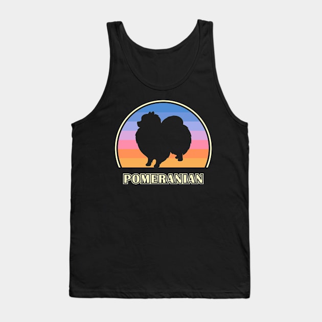 Pomeranian Vintage Sunset Dog Tank Top by millersye